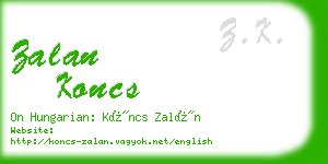 zalan koncs business card